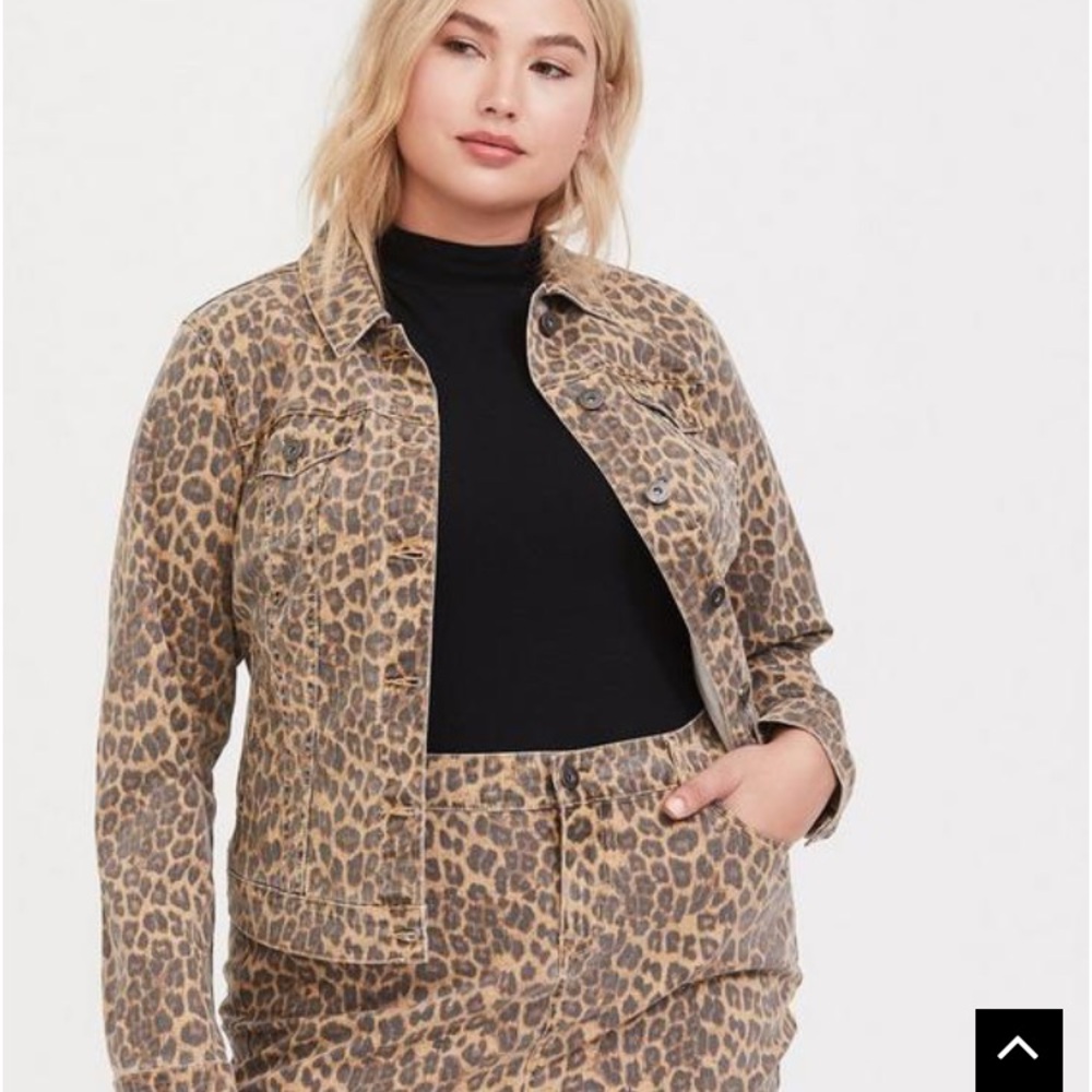 Torrid leopard denim jacket